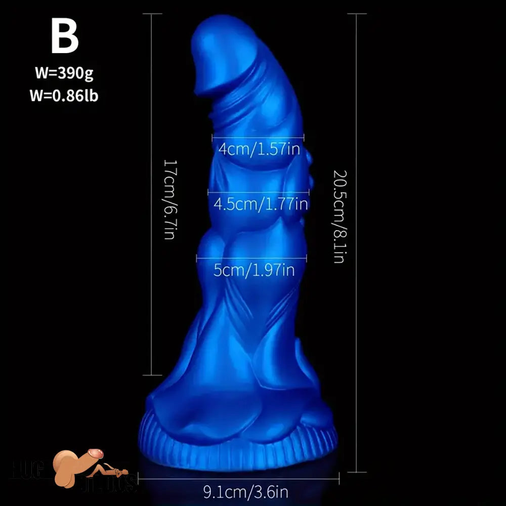 7.87in 8.1in 9.25in Silicone Realistic Monster Soft Bendable Dildo Penis