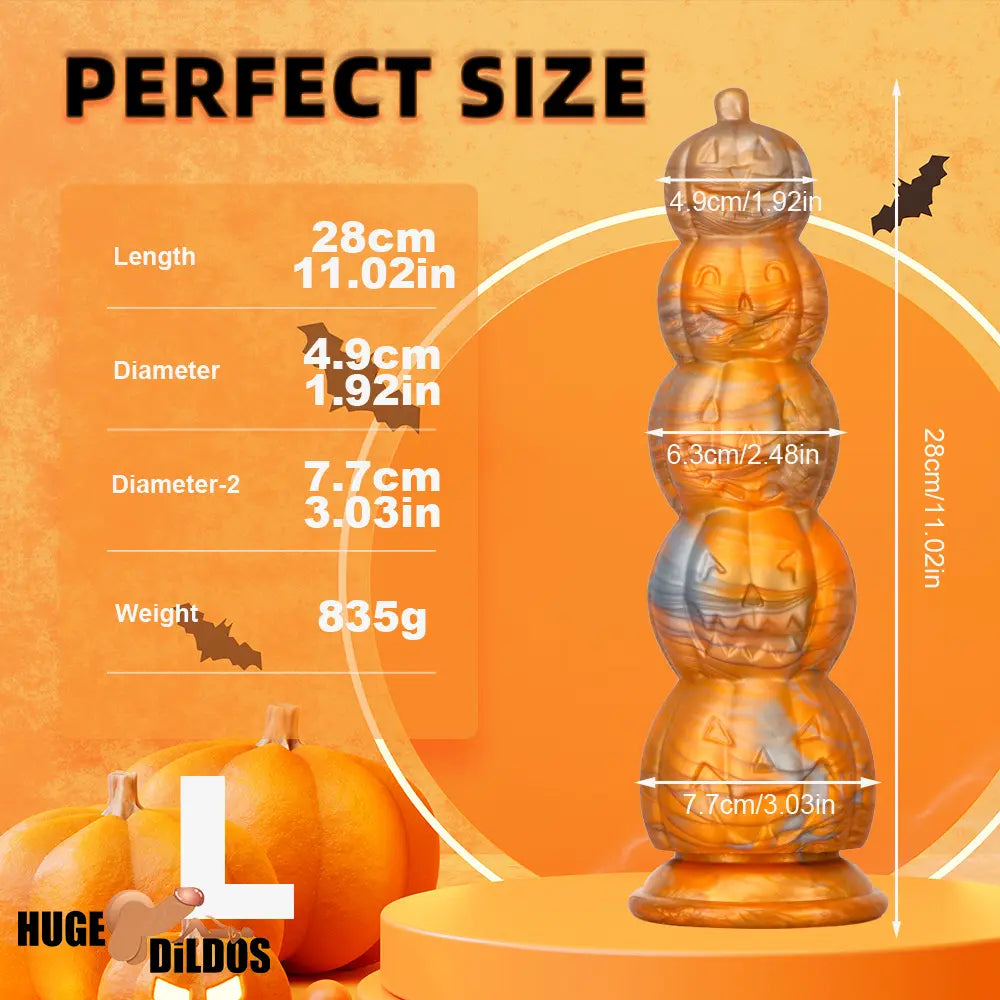 8.66in 11.85in 7.87in 11.02in Pumpkin Skull Odd Silicone Dildo For Clit
