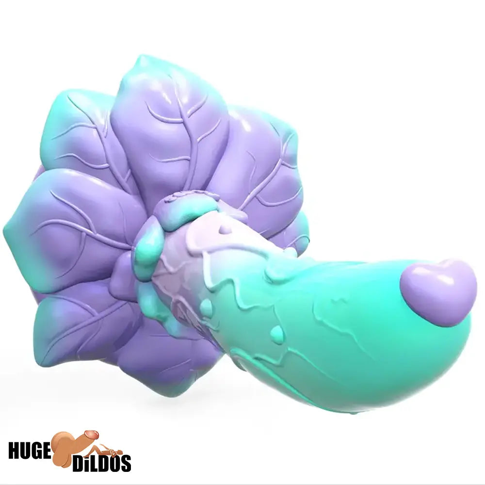 7.4in Soft Flexible Silicone Rose Shape Colored Particles Fantasy Dildo