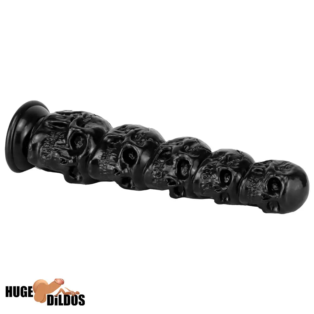 8.668in 11.86in 7.87in 11.02in Pumpkin Skull Odd Head Big Black Cock Dildo