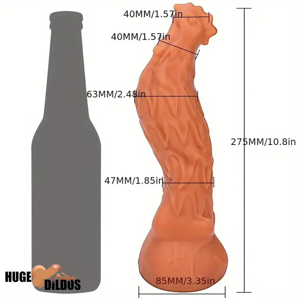 10.8in Rooster Shape Fantasy Large Silicone Soft Dildo For Anus Penis