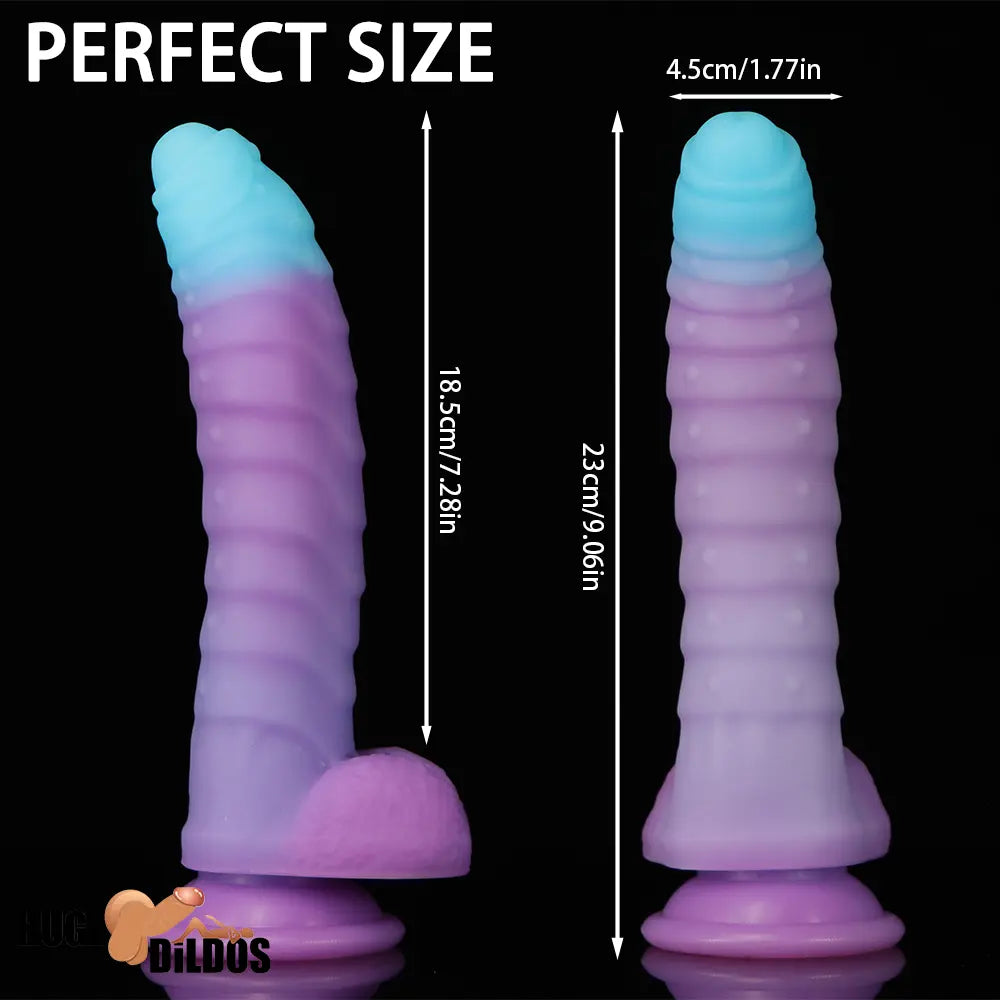 8.15in 9.06in Mixed Color Silicone Gradient Big Soft Odd Big Anal Dildo
