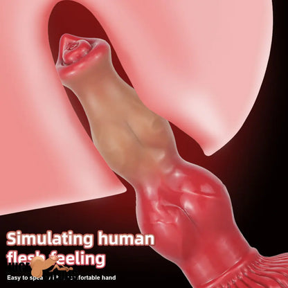 6.69in 7.48in 9.06in Silicone Fantasy Animal Dog Soft Vaginal Dildo