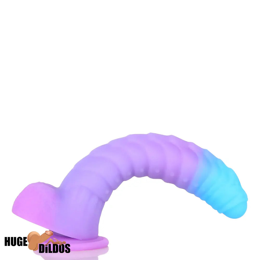 8.15in 9.06in Mixed Color Silicone Gradient Big Soft Odd Big Anal Dildo