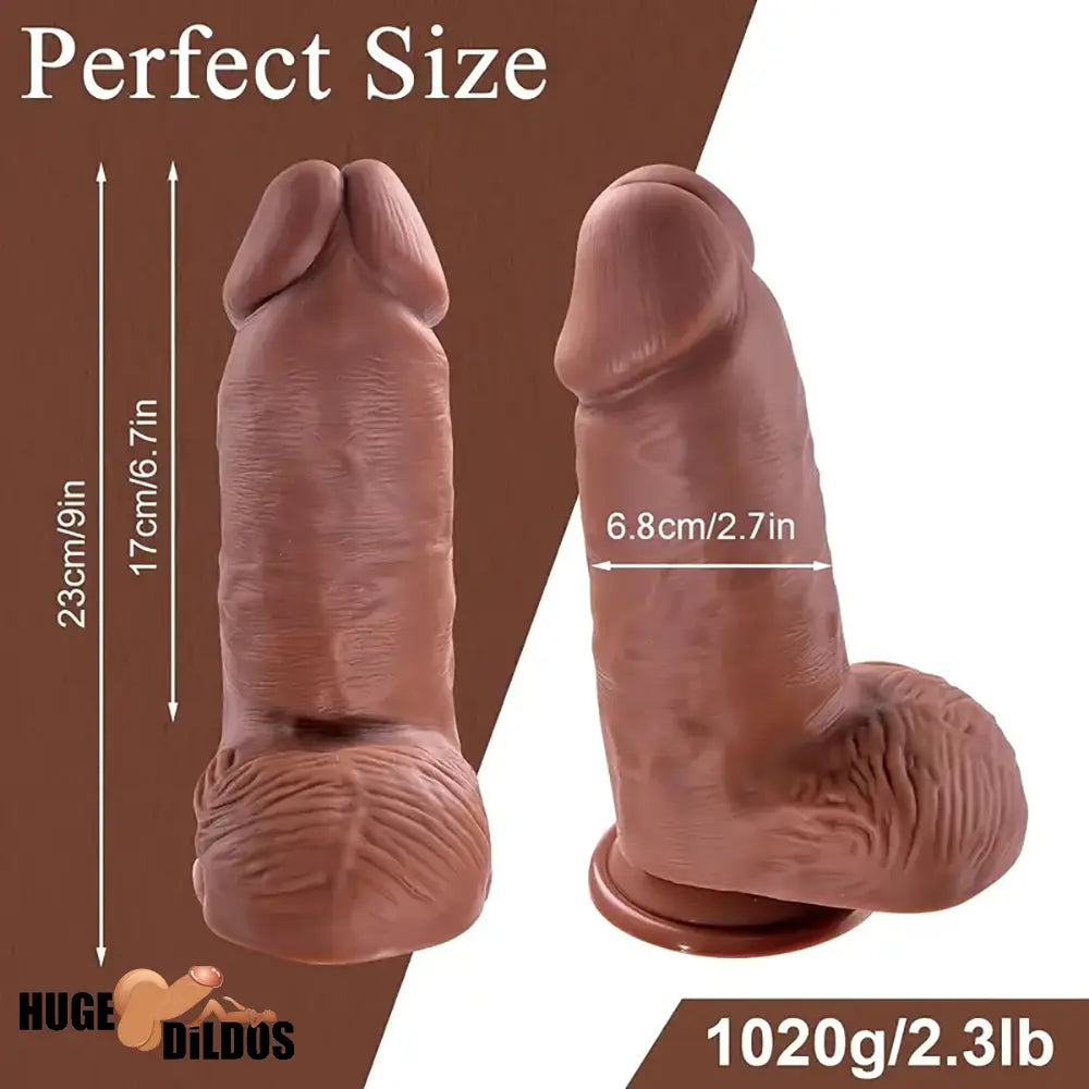 9in Premium Realistic Large Silicone Soft Dildo For Anus Masturbation