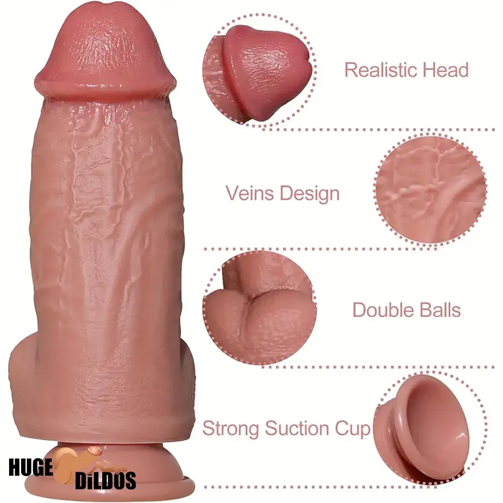 8in Premium Realistic Large PVC Dildo For Couples Solo Masturbation