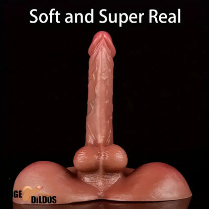 7.08in Flexible Silicone Soft Dildo With Sex Torso For Female Hands Free
