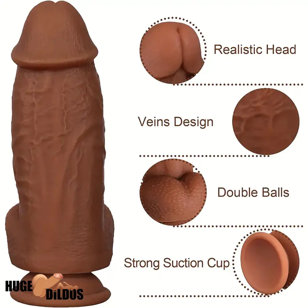 8in Premium Realistic Large PVC Dildo For Couples Solo Masturbation