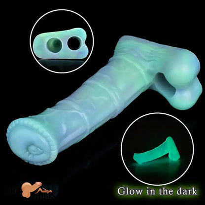 7.78in Liquid Silicone Fantasy Horse Glowing Luminous Hollow Dildo