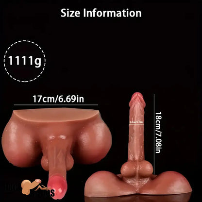 7.08in Flexible Silicone Soft Dildo With Sex Torso For Female Hands Free