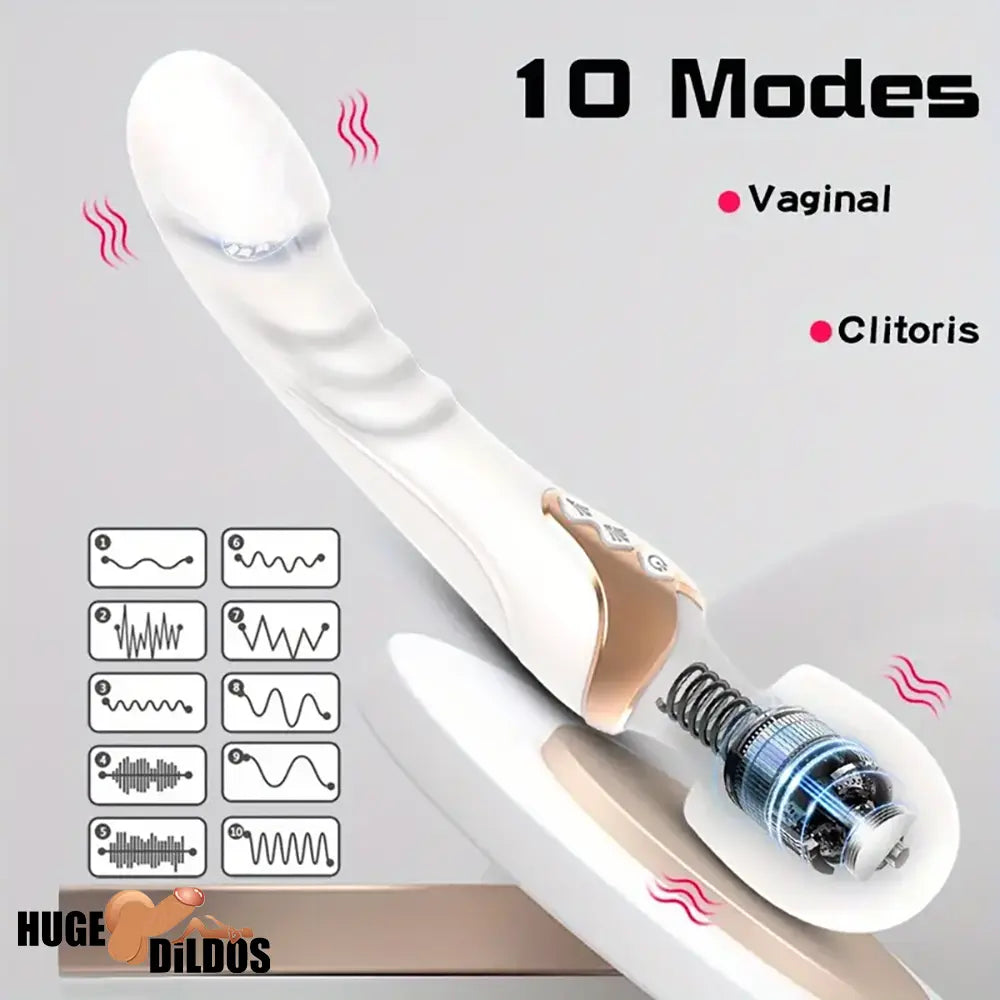 9.96in Dual Motor Silicone Large Wand G-Spot Vibrating Electric Dildo