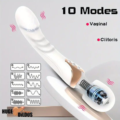 9.96in Dual Motor Silicone Large Wand G-Spot Vibrating Electric Dildo