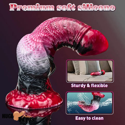 9.06in Silicone Soft Fantasy Big Wolf Knot Female Dildo With Suction Cup