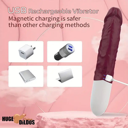 8.97in Premium Silicone Vibrating Realistic Female Dildo Clit Vibrator