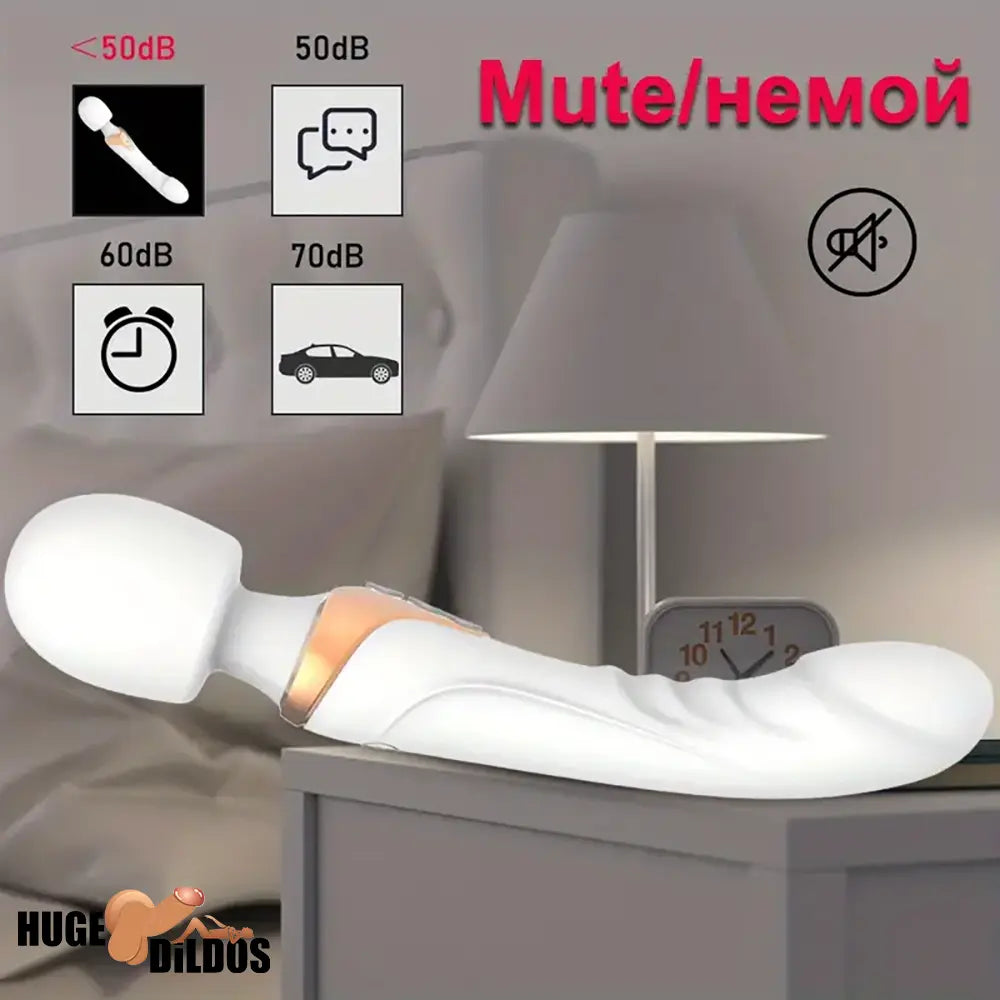 9.96in Dual Motor Silicone Large Wand G-Spot Vibrating Electric Dildo
