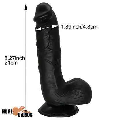 8.27in Big Black Dildo Sex Toy Masturbator For Women Men Sex Orgasm