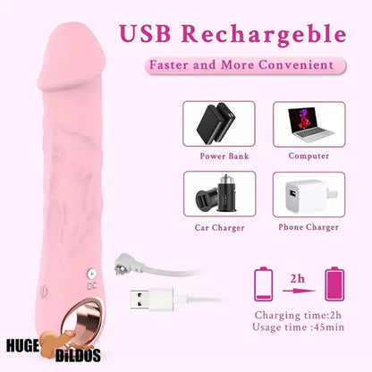 7.08in Liquid Silicone Bendable Soft Vibrating Electric Dildo For Women