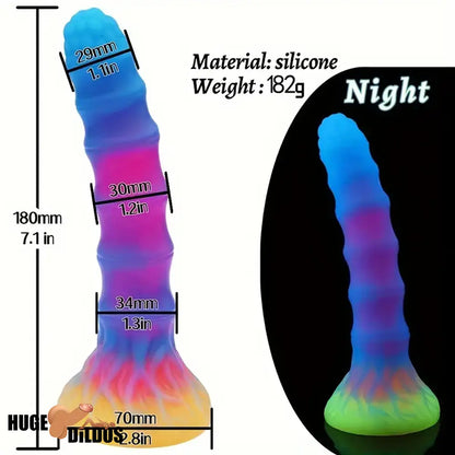 6in 6.1in 6.7in 7.1in Soft Silicone Luminous Monster Anal Cock Clit Dildo
