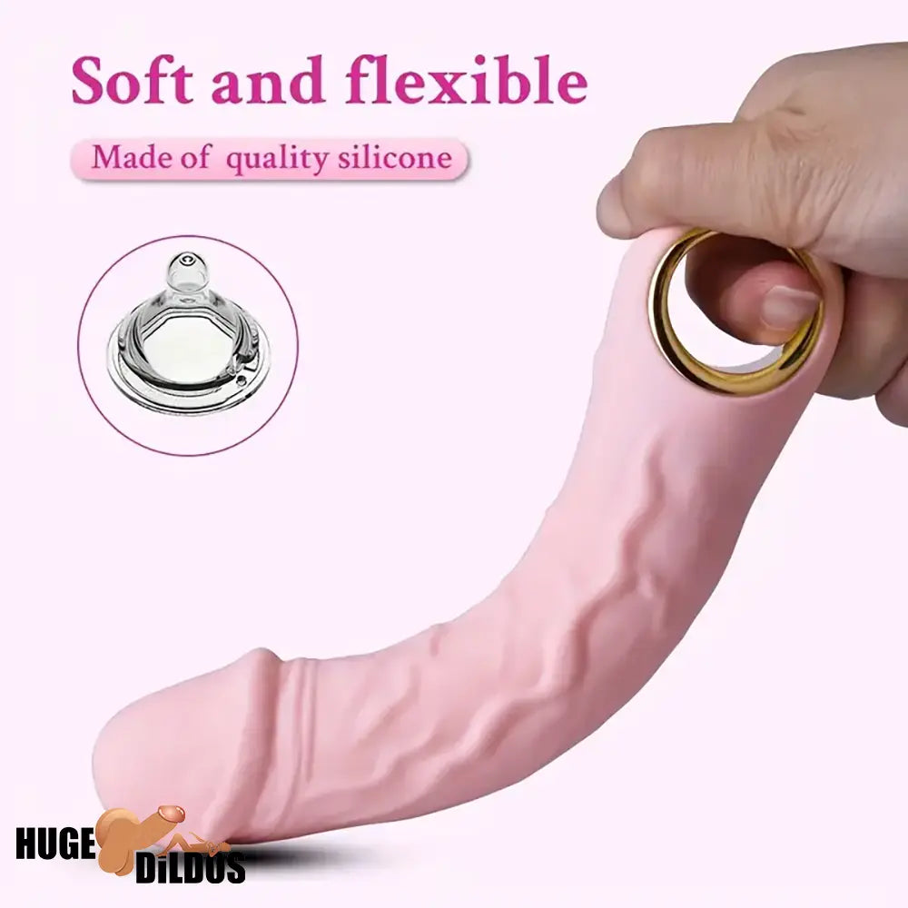 7.08in Liquid Silicone Bendable Soft Vibrating Electric Dildo For Women