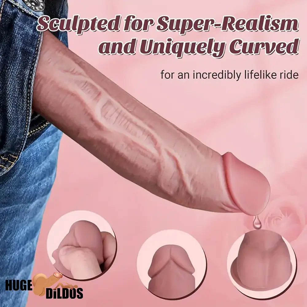 9.1in Silicone Thrusting Vibrating Dual Motors Remote Control Clit Dildo