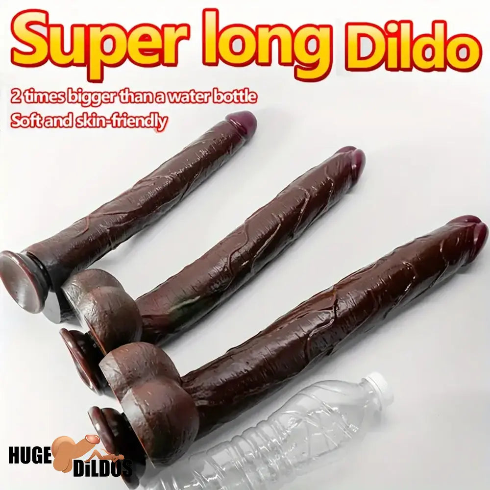 12.2in 14.1in 16.5in Extra Long Big Ebony Silicone Dildo For Women Men