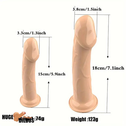 5.9in 7.1in Wearable Adjustable Panty Harness Strap on Dual Real Dildos