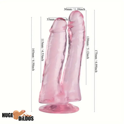 6.89in Lifelike Double Penetration Dildo Vagina Anal Dilator With Sucker