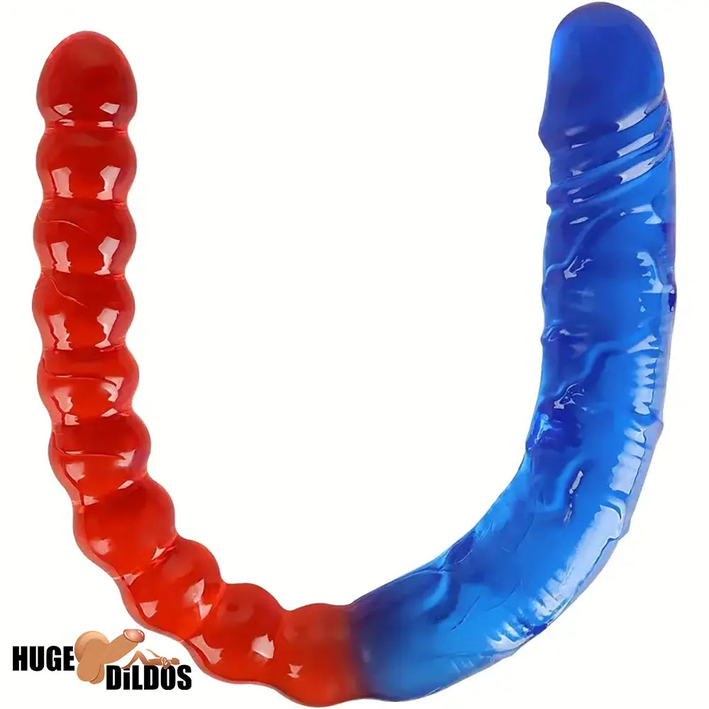 17.72in Real Look Double-headed Dildo Female Masturbator Anal Beads