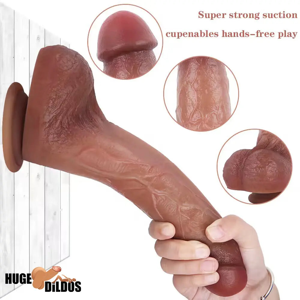 9.5in Superb Flesh-like Silicone Real Feeling Big Dual Density Soft Dildo