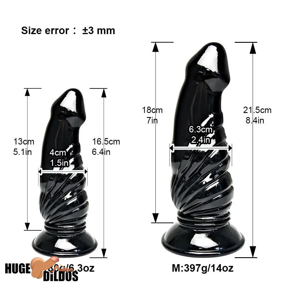 6.4in 8.4in Fantasy Big Black Dildo For Male Female Anal Vaginal Sex Toy