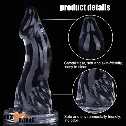 7.48in 8.46in 9.44in Clear Big Dildo Sex Toy For Clit Orgasm Pleasure