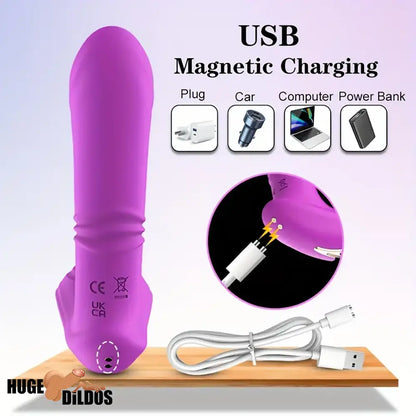 5.7in Vibrating Thrusting Flapping Wearable Dildo G Spot Orgasm Vibrator