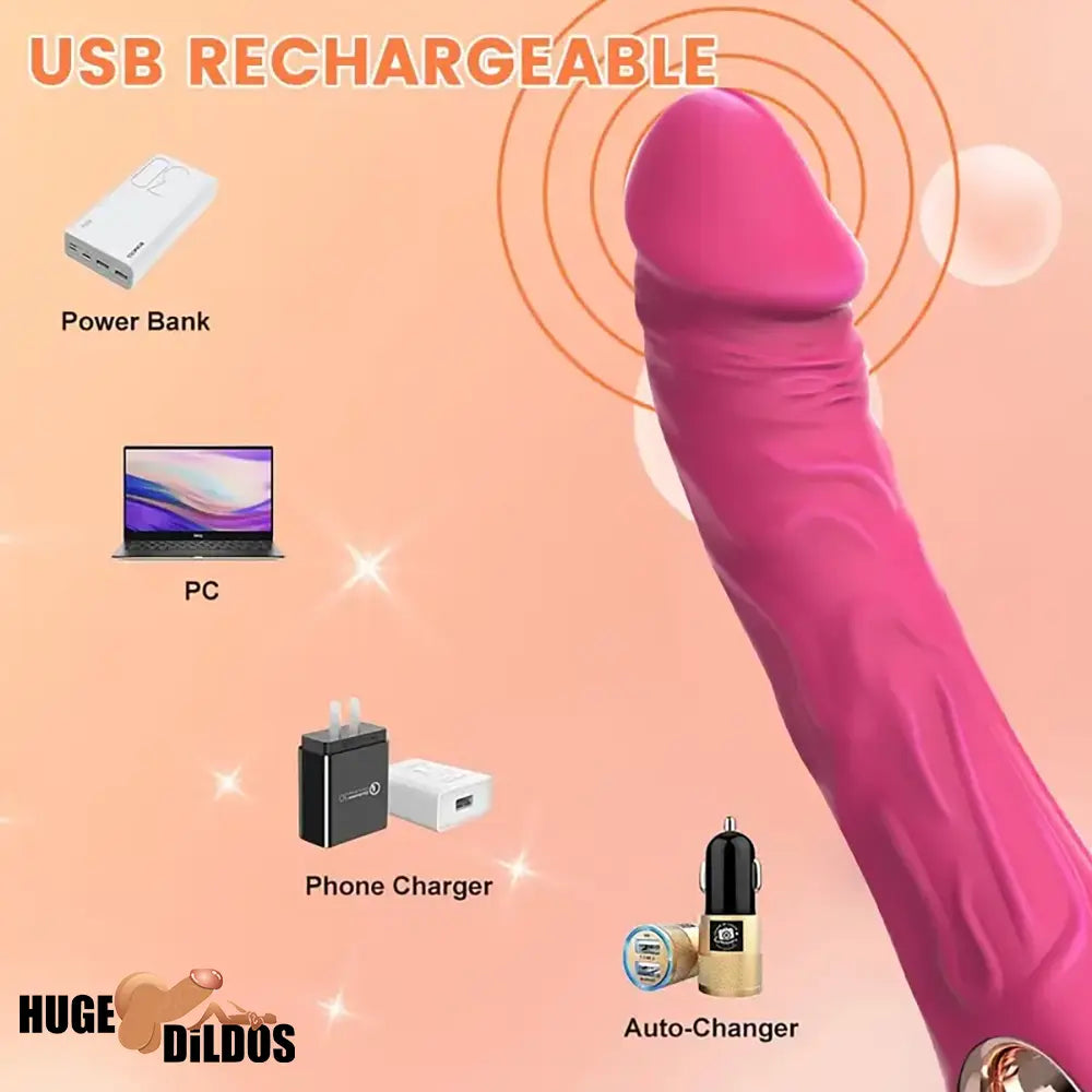8.6in Premium Silicone Vibrating Realistic Electric Dildo Women Vibrator