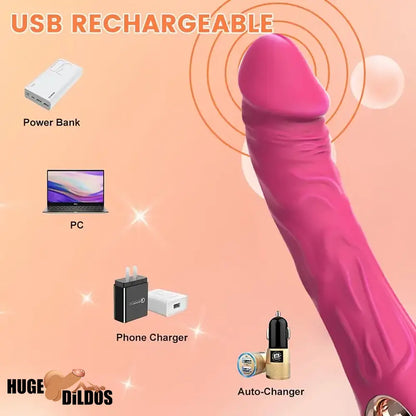8.6in Premium Silicone Vibrating Realistic Electric Dildo Women Vibrator