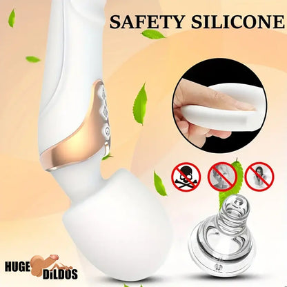 9.96in Dual Motor Silicone Large Wand G-Spot Vibrating Electric Dildo