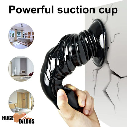 6.4in 8.4in Fantasy Big Black Dildo For Male Female Anal Vaginal Sex Toy