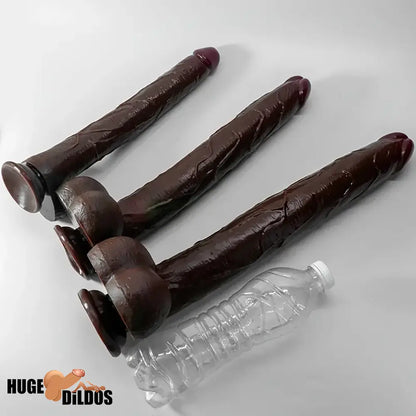12.2in 14.1in 16.5in Extra Long Big Ebony Silicone Dildo For Women Men