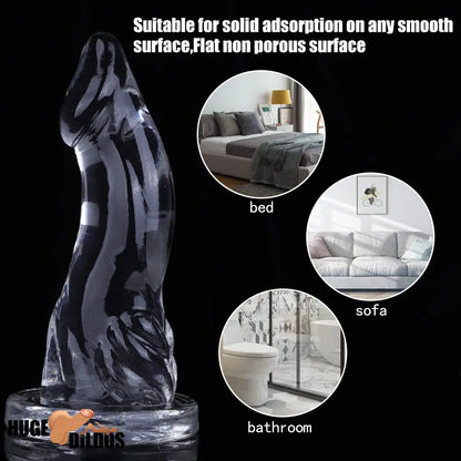 7.48in 8.46in 9.44in Clear Big Dildo Sex Toy For Clit Orgasm Pleasure