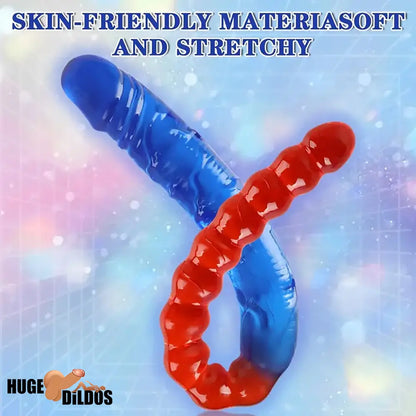 17.72in Real Look Double-headed Dildo Female Masturbator Anal Beads