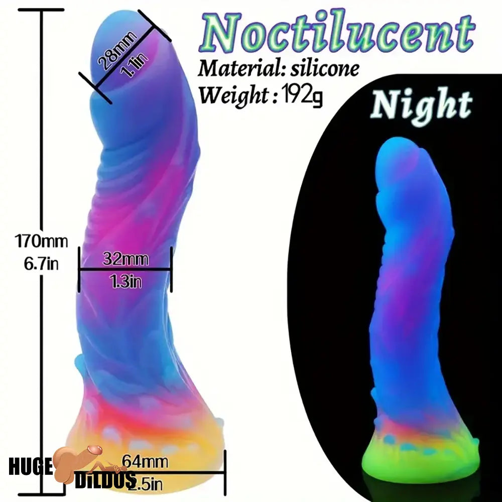 6in 6.1in 6.7in 7.1in Soft Silicone Luminous Monster Anal Cock Clit Dildo