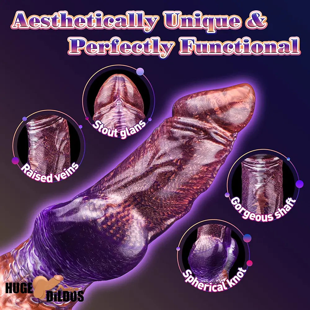 9.06in Silicone Soft Fantasy Big Wolf Knot Female Dildo With Suction Cup