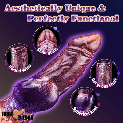 9.06in Silicone Soft Fantasy Big Wolf Knot Female Dildo With Suction Cup