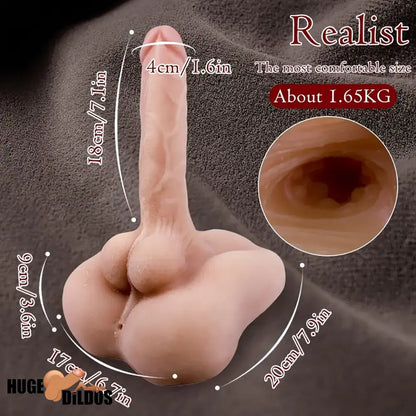 7.1in Real Silicone Flexible Dildo Torso With Anus For Female Gay Couples