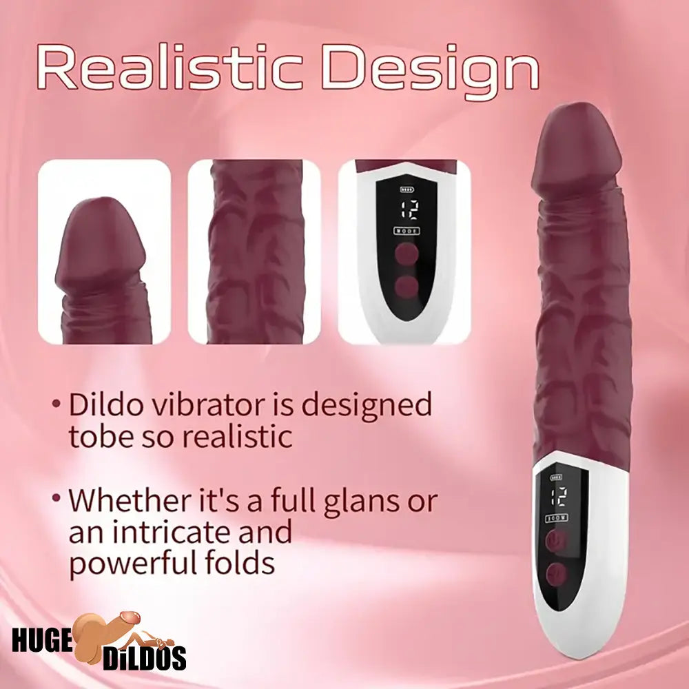 8.97in Premium Silicone Vibrating Realistic Female Dildo Clit Vibrator