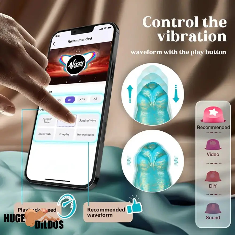 8.7in App Controlled Wearable Vibrating Dog Odd Dildo Remote Anal Vibrator