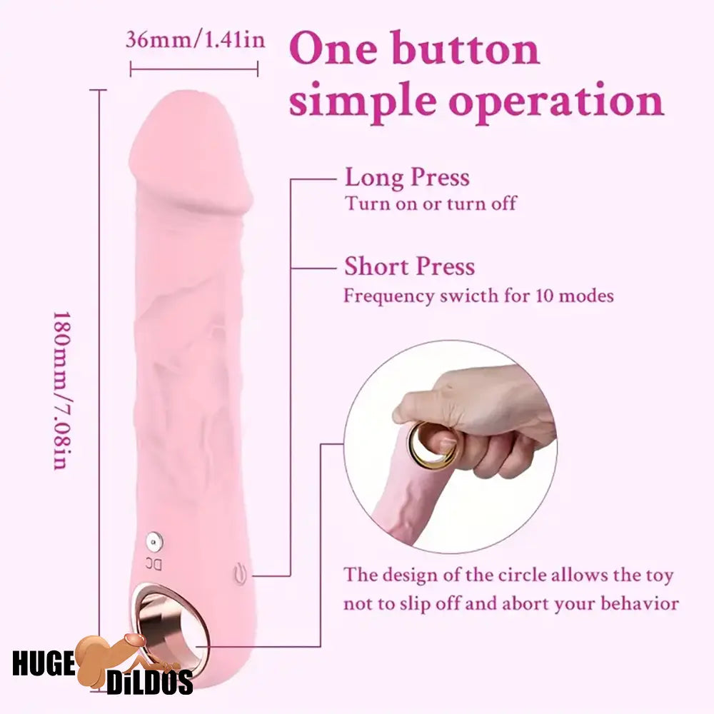 7.08in Liquid Silicone Bendable Soft Vibrating Electric Dildo For Women
