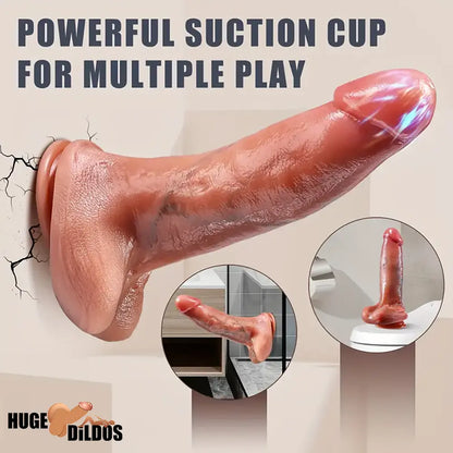 9.4in Silicone Thrusting Vibrating Rotating Heating Remote Electric Dildo