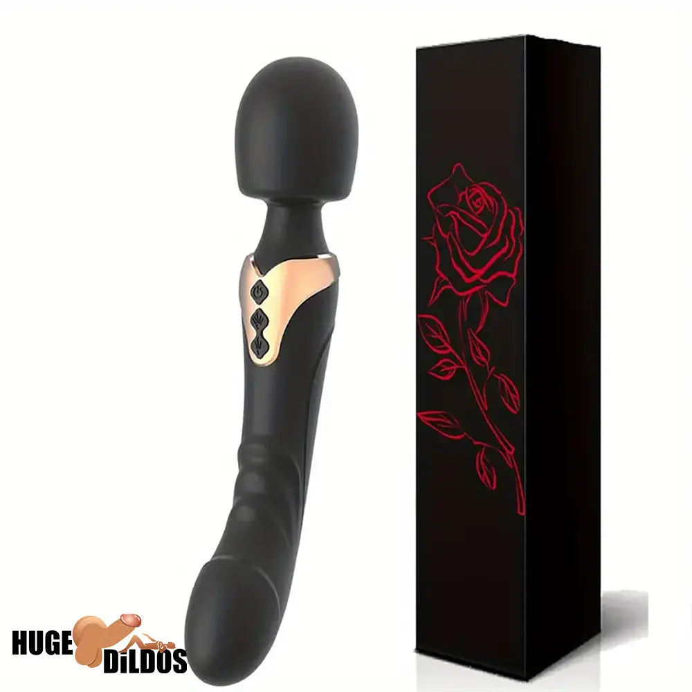 9.96in Dual Motor Silicone Large Wand G-Spot Vibrating Electric Dildo