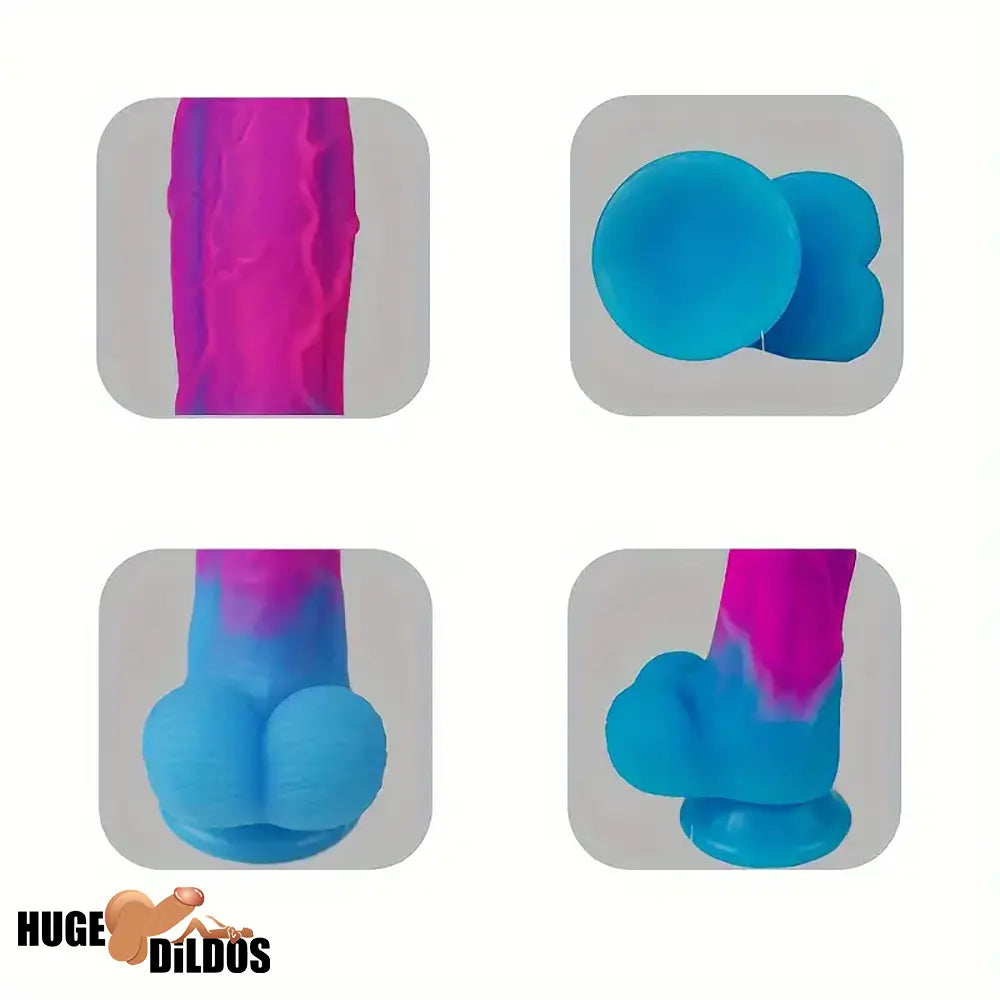 8.07in Colorful Silicone Soft Big Dildo For Women Men Sex Masturbator
