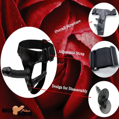 5.9in 7.1in Wearable Adjustable Panty Harness Strap on Dual Real Dildos